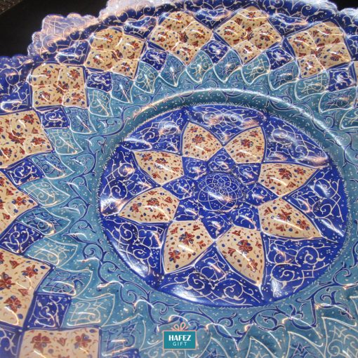 Mina-kari, Persian Enamel Plate, Sky Dance Design