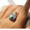 Silver Turquoise Ring, Drop Design