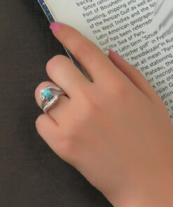 Silver Turquoise Ring, Luster Design