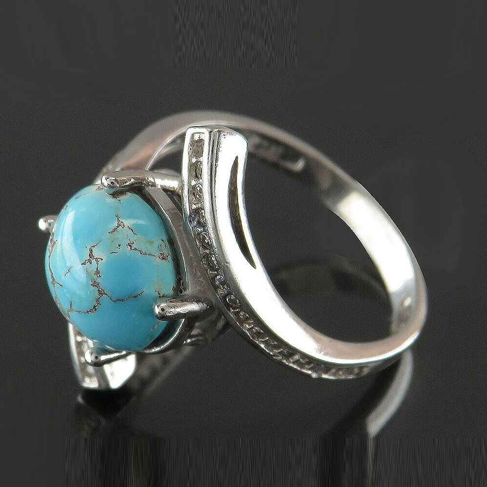 Silver Turquoise Ring, Maria Design (4) Silver Turquoise Ring, Maria Design